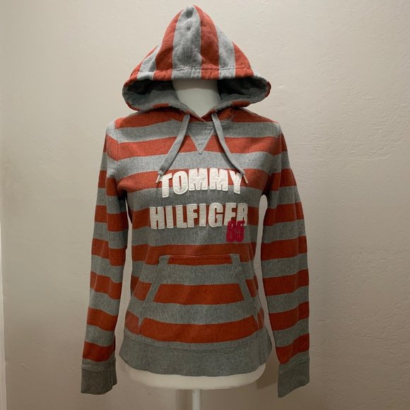 Tommy Hilfiger Tops - Tommy Hilfiger Orange & Grey Hoodie